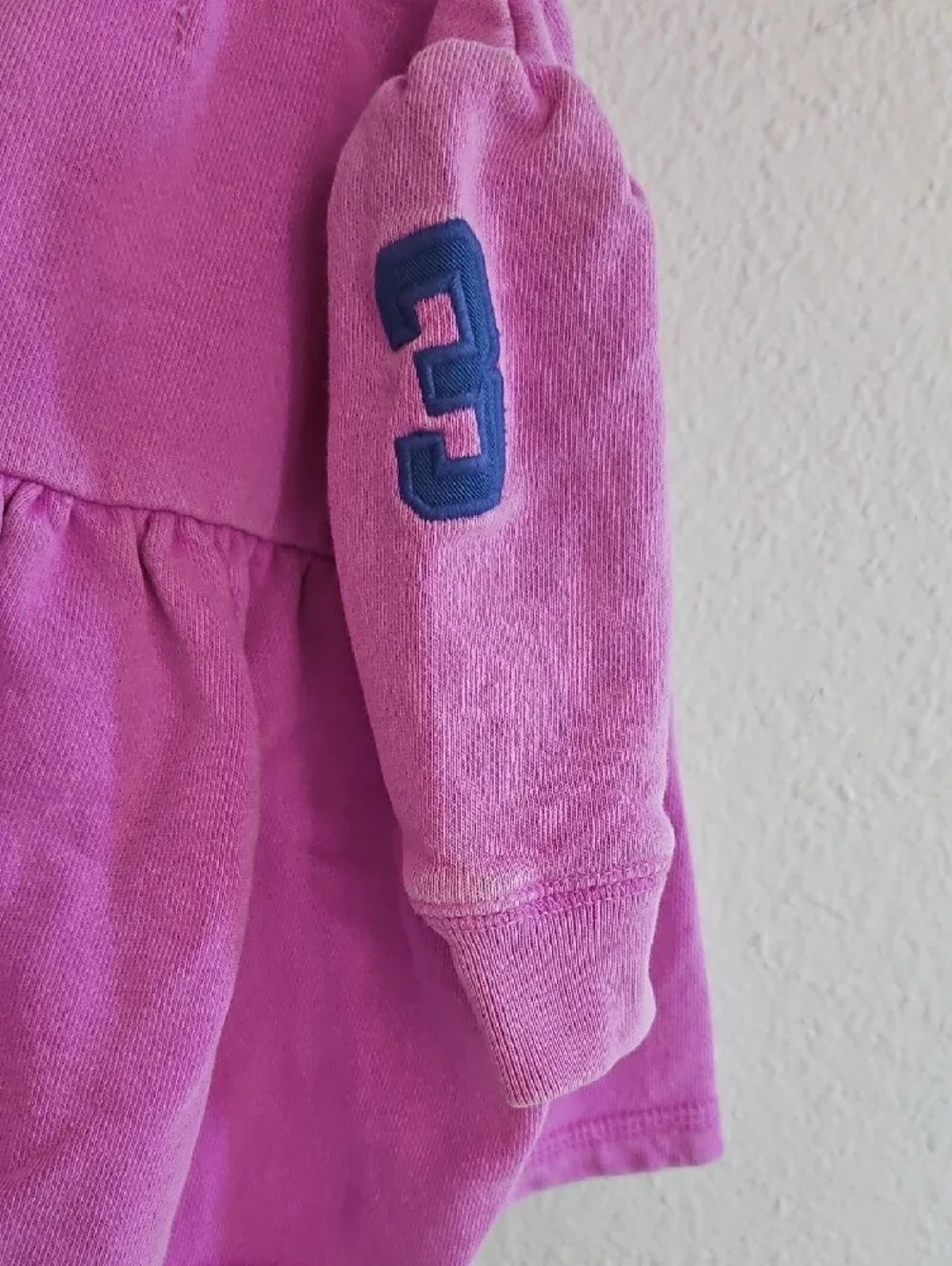 Ralph Lauren Baby Lavender Pink Hooded Zip Sweater with Navy Pony 3 Months